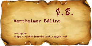 Vertheimer Bálint névjegykártya